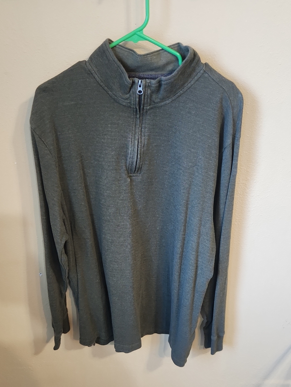 Chaps Men's Zip Mock Collar Sweater - Gray